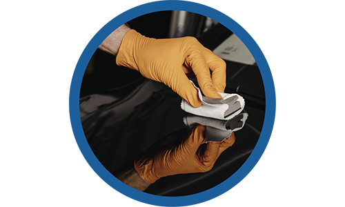 a person washing a car